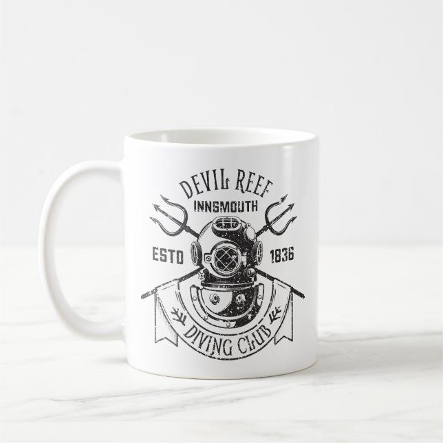 Diving Club Innsmouth Lovecraftian Coffee Mug (Left)