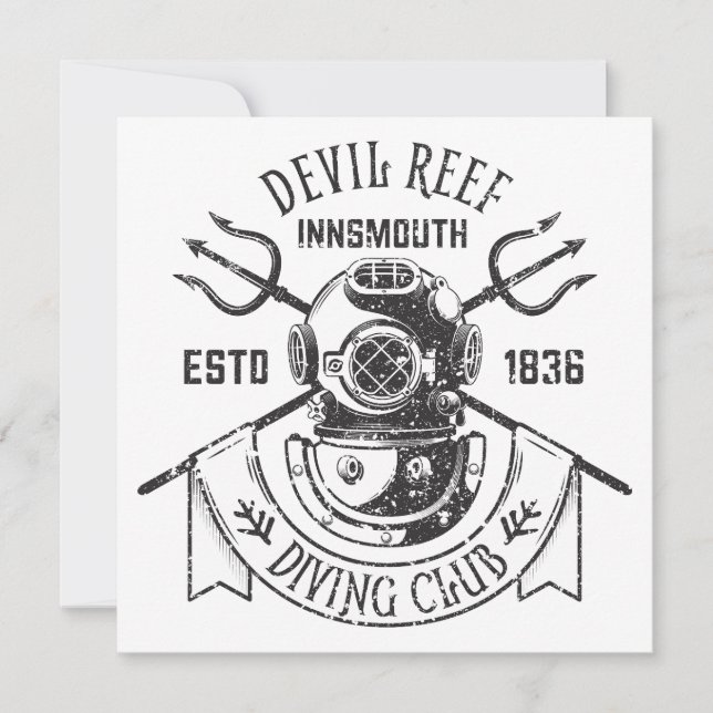Diving Club Innsmouth Lovecraftian T-Shirt Invitation (Front)