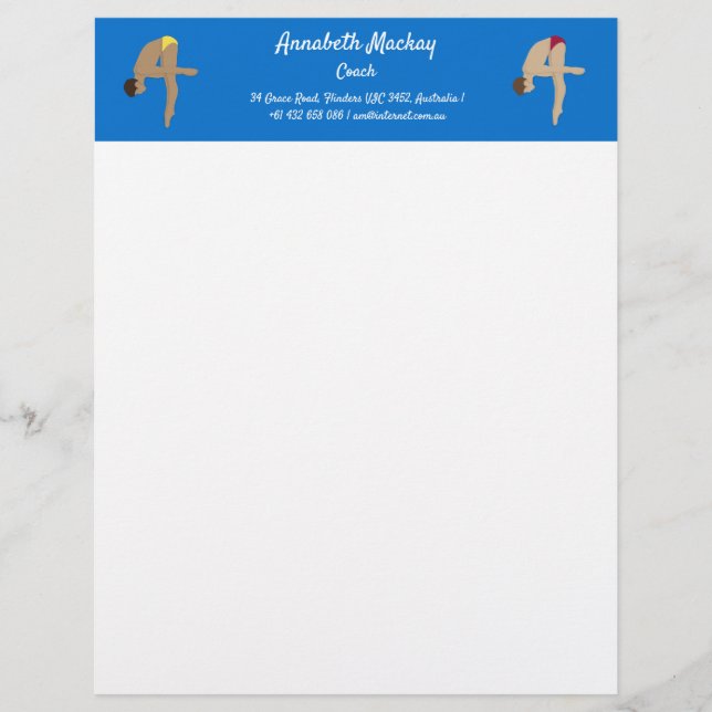 Diving Custom Letterhead (Front)