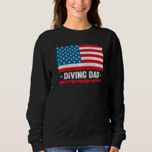 Diving Dad America Us Flag Patriot Vintage Sweatshirt