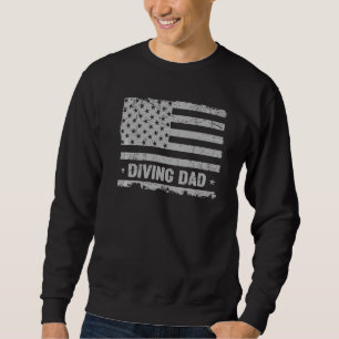 Diving Dad America Us Flag Patriot Vintage Sweatshirt