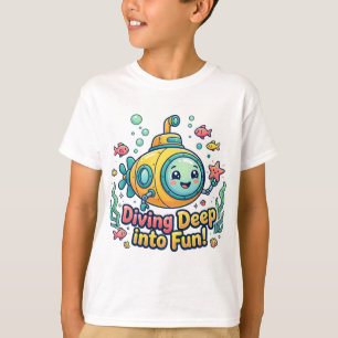 Diving Deep Into Fun Cute Submarine T-Shirt Kids