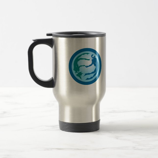 Diving Duo in the Depths of the Deep Blue Sea: Mug (Left)