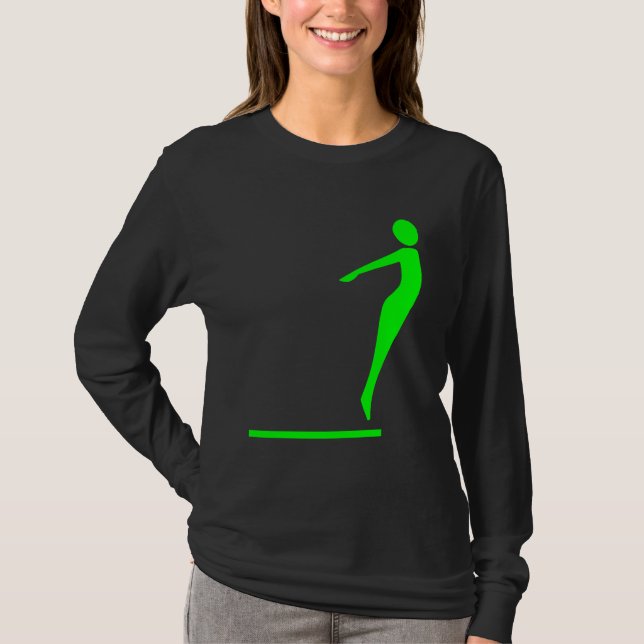 Diving Figure - Green T-Shirt (Front)