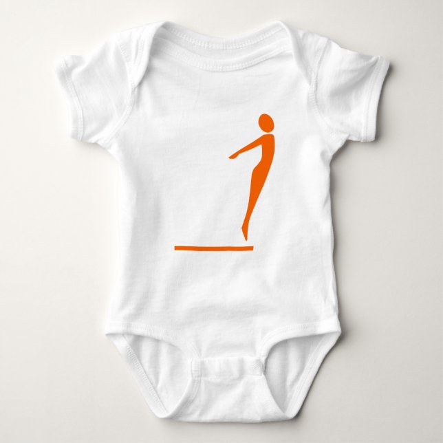 Diving Figure - Orange Baby Bodysuit (Front)