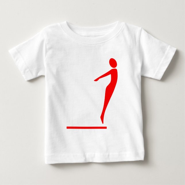 Diving Figure - Red Baby T-Shirt (Front)