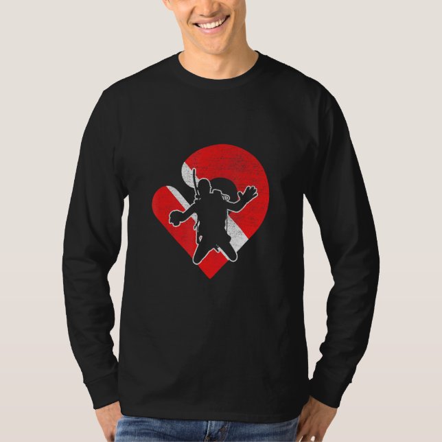 Diving Flag Heart Scuba Diver Underwater Snorkel O T-Shirt (Front)