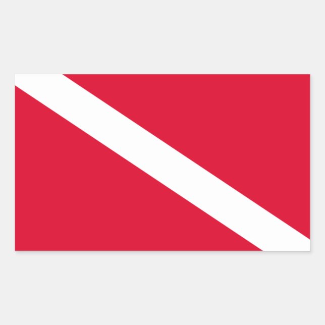 Diving flag rectangular sticker (Front)