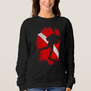 Diving Flag Scuba Diver Divemaster Diving Buddy Di Sweatshirt