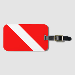 Diving Flag Scuba Diver Diver Down Luggage Tag