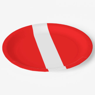 Diving Flag Scuba Diver Diver Down Paper Plate