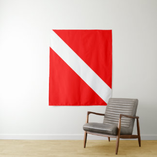 Diving Flag Scuba Diver Diver Down Tapestry