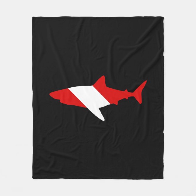 Diving Flag - Shark Fleece Blanket (Front)