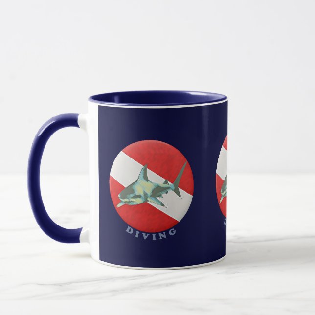 diving flag shark mug (Left)
