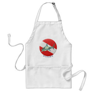 diving flag shark standard apron