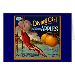 Diving Girl Apples - Vintage Fruit Crate Label