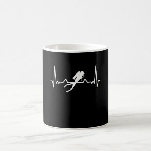 Diving Heartbeat Sea Dive Gift for Diver Coffee Mug