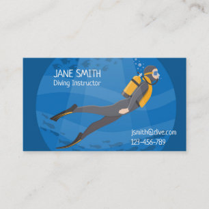 Diving Instructor deep sea diving business Card