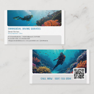 Diving Instructor   Frogman   Scuba Business Card