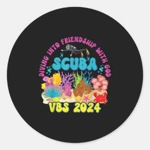 Diving Into Friendship With God Beach Scuba Vbs 20 Classic Round Sticker
