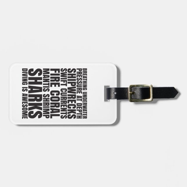 Diving is Awesome Luggage Tag (Front Horizontal)