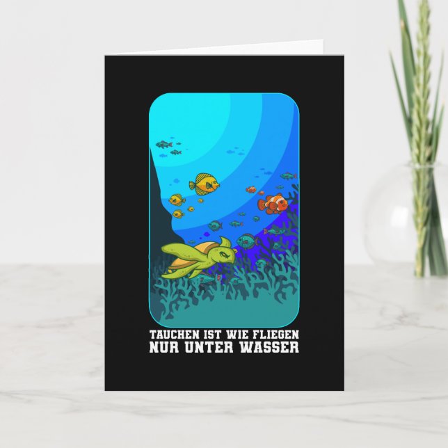 Diving Is Like Flying Scuba Diver Apparel Dive Card (Front)