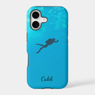 Diving Man Diver Blue Water Customise Name