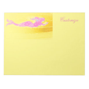 diving pink mermaid notepad