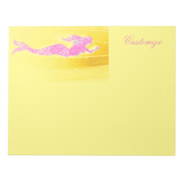 diving pink mermaid notepad (Front)