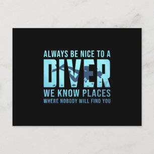 Diving Scuba Diving Diver Dive Funny Sea Gift Idea Postcard