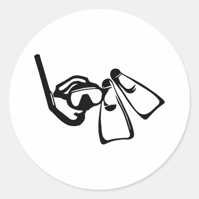 Diving Set Classic Round Sticker (Front)