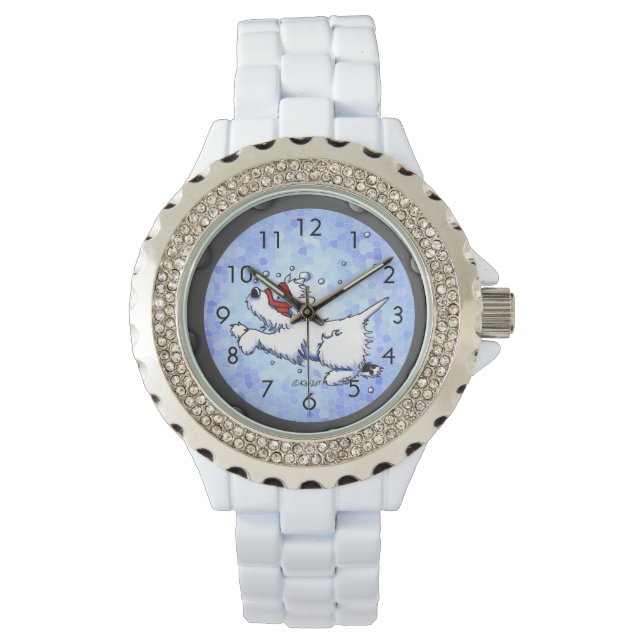 Diving Westie Wrist Watch (Front)