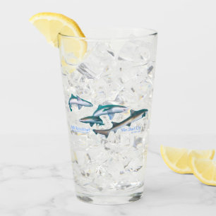 Diving with Shark Drinkware Set Glass