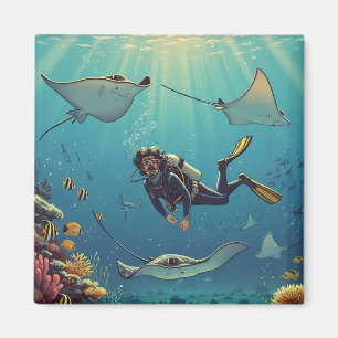 Diving with Stingrays Magnet