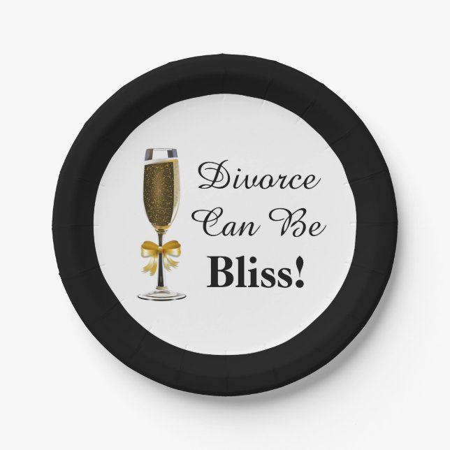 Divorce Can Be Bliss Party Celebration Paper Plate (Front)