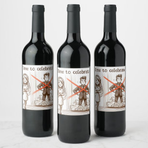 Divorce celebration wine label