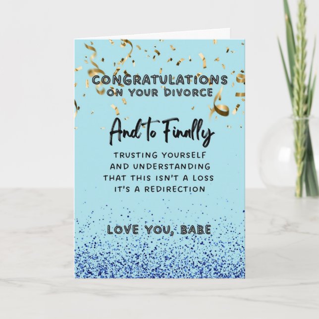 Divorce Congratulations Card - Trusting Yourself (Front)