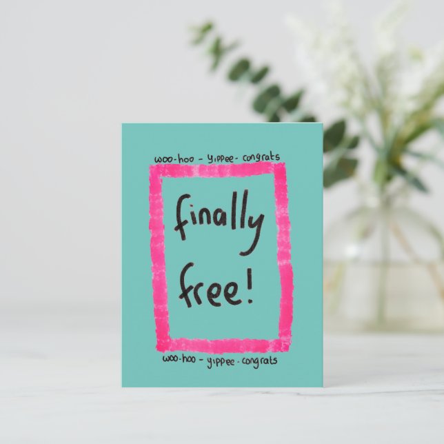 Divorce Congratulations  Postcard (Standing Front)