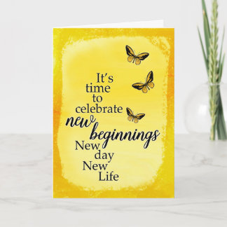 Divorce Encouragement with Butterflies and Script  Card