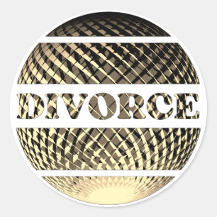 Divorce greeting card gold platinum classic round sticker