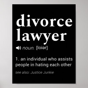 Divorce Lawyer' Gag Dictionary Definition Design  Poster