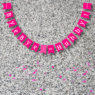 Divorce Party Decor Bye Bye Ex Hubby Funny Pink Bunting