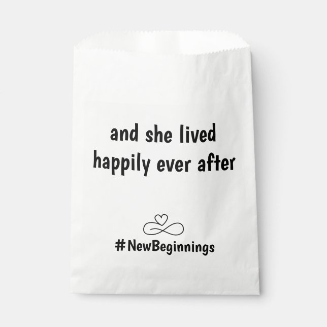 Divorce Party Favour Gift New Beginning Divorced A Bags (Front)