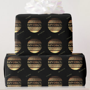 Divorce party gold black wrapping paper