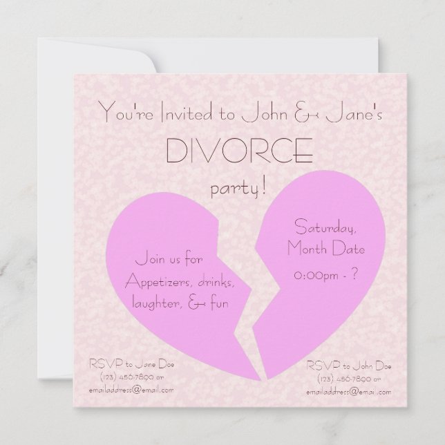 Divorce Party Invitation (Front)