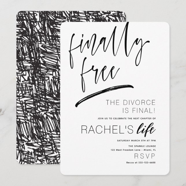 Divorce Party Invitation Finally free (Front/Back)