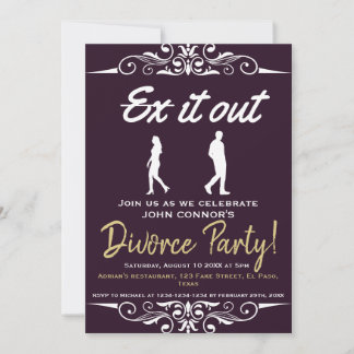 Divorce party invites: Ex it out, Humourous. Invitation