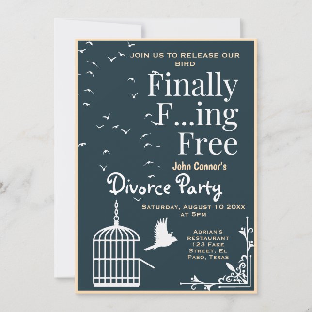 Divorce party invites: Finally Free Invitation (Front)