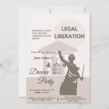Divorce party invites: Legal liberation
