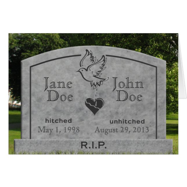 Divorce - RIP Card - change text (Front Horizontal)